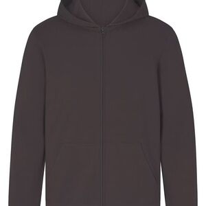 SKIMS Men's Zip Up Sweater - Dark Brown